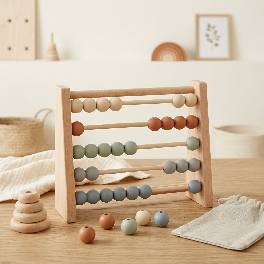JEU D'APPRENTISSAGE,Coloré--Boulier en bois pour enfant, jouet éducatif