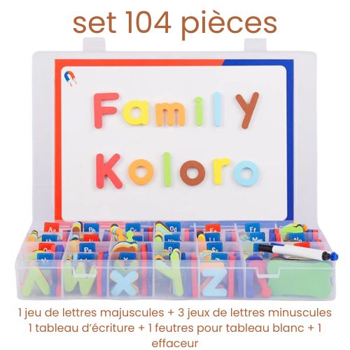 ABC MasterKit™ - Ensemble Magnétique Alphabet et Tableau | 104/208 Pièces Éducatives Montessori