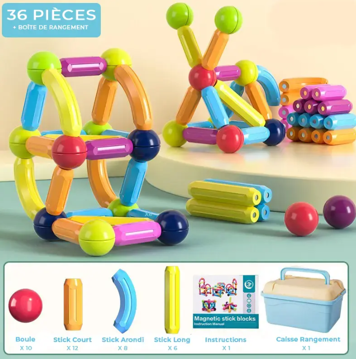Jeu de Construction Magnétique | Créatif Plus - Jeu Éducatif Enfant Jeu de Construction Magnétique | Créatif Plus - Jeu Éducatif Enfant