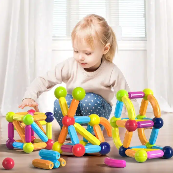 Jeu Construction Magnétique 36 Pièces avec Boîte