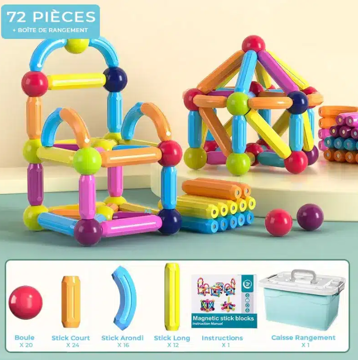 Jeu de Construction Magnétique STEM | Apprentissage et Créativité