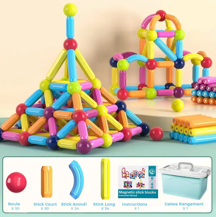Jeu de Construction Magnétique STEM | Apprentissage et Créativité