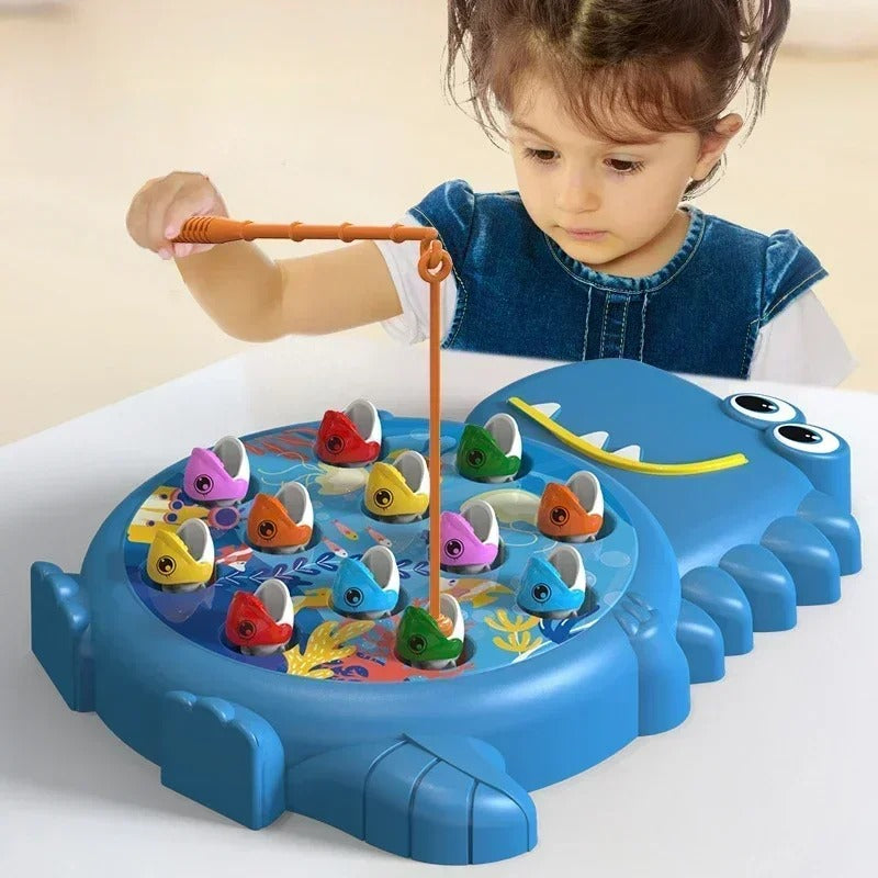Jeu de Pêche Magnétique Dinosaure avec 12 Poissons