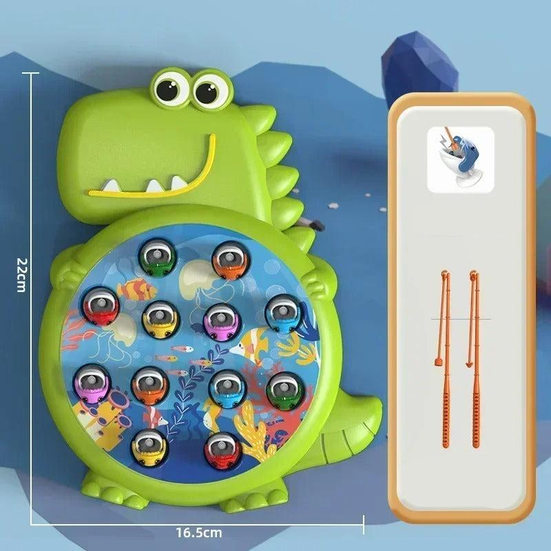 Jeu de Pêche Magnétique Dinosaure avec 12 Poissons