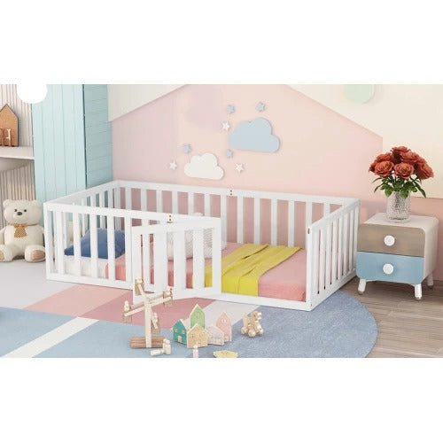 Lit Montessori au sol - Conception innovante pour une chambre d'enfant agréable
