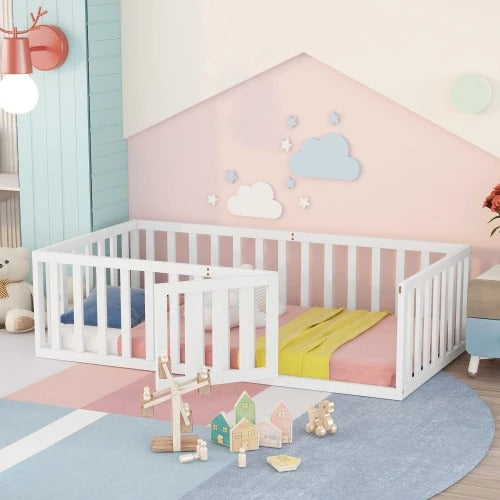 Lit Montessori au sol - Conception innovante pour une chambre d'enfant agréable