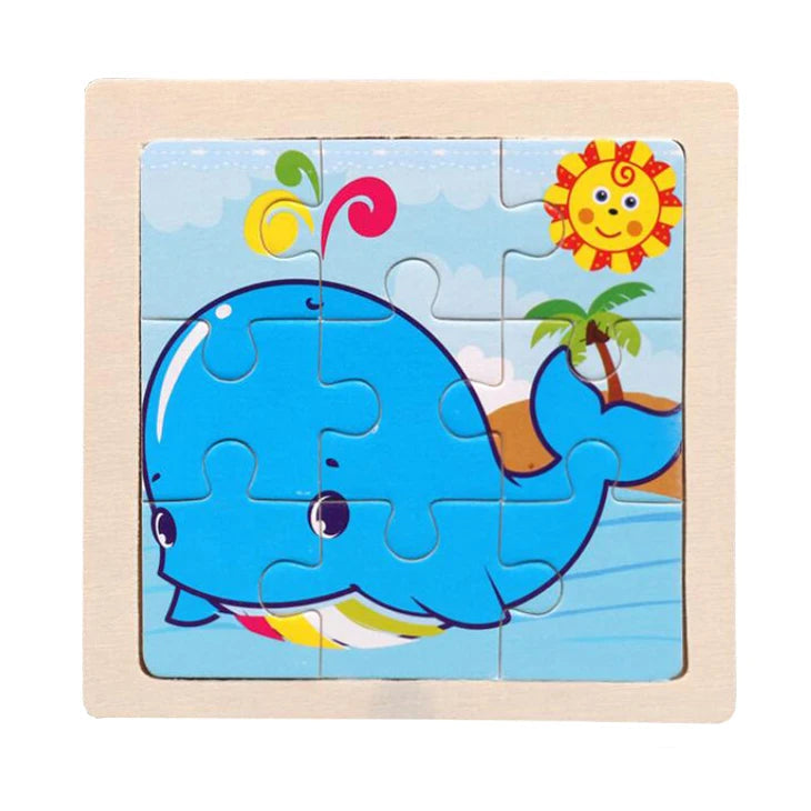 WoodLearner - Puzzle Éducatif en Bois | Motifs Animaux & Véhicules | Jeu Montessori Éducatif (3-6 ans)