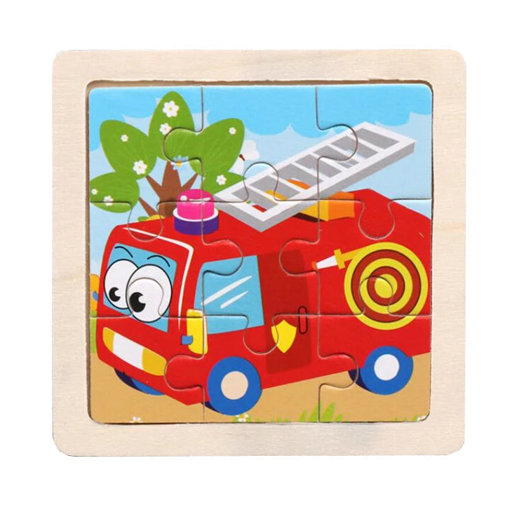 WoodLearner - Puzzle Éducatif en Bois | Motifs Animaux & Véhicules | Jeu Montessori Éducatif (3-6 ans)