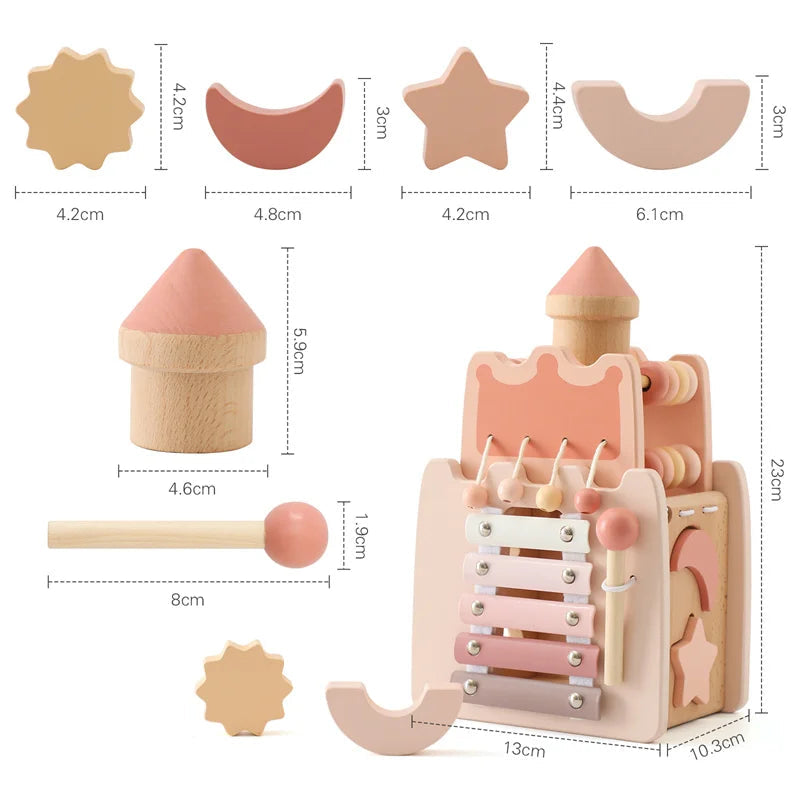 BusyBoard™ - Jouet Montessori 5-en-1 en Bois | Divers Designs et Activités