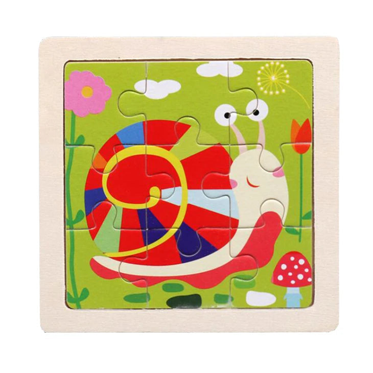 WoodLearner - Puzzle Éducatif en Bois | Motifs Animaux & Véhicules | Jeu Montessori Éducatif (3-6 ans)