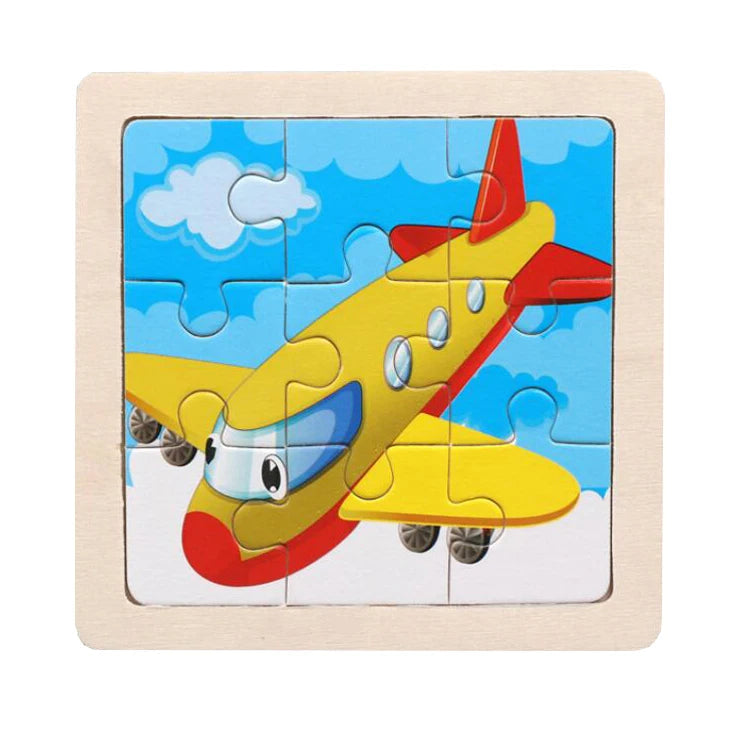 WoodLearner - Puzzle Éducatif en Bois | Motifs Animaux & Véhicules | Jeu Montessori Éducatif (3-6 ans)