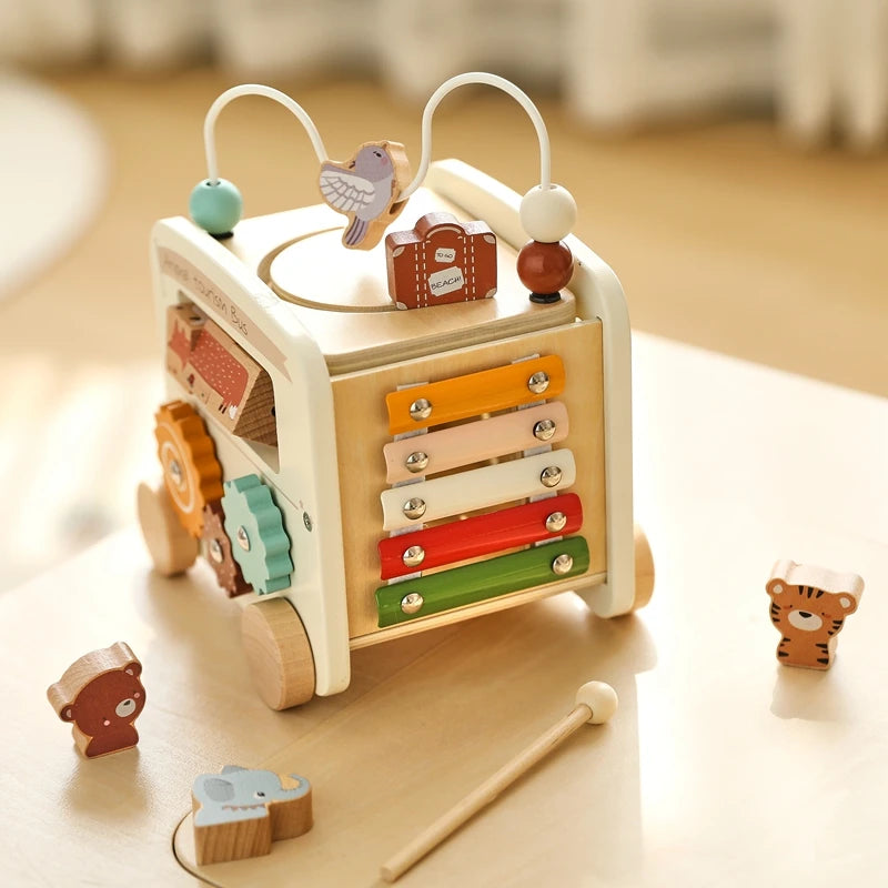 BusyBoard™ - Jouet Montessori 5-en-1 en Bois | Divers Designs et Activités