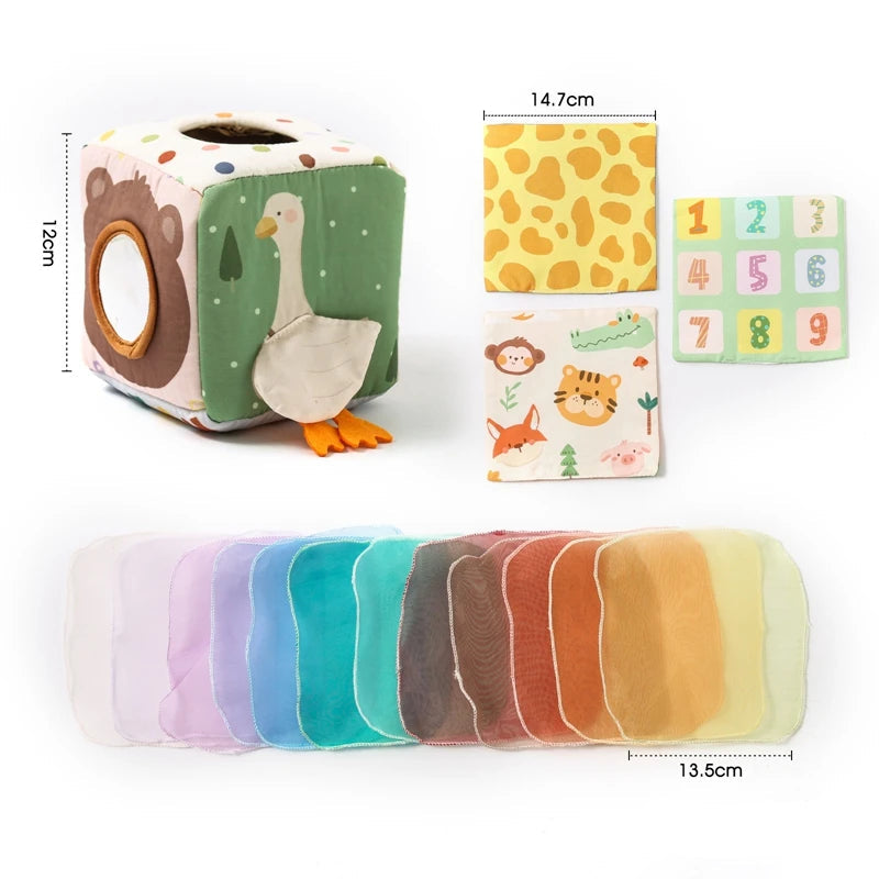 Cube Sensoriel Montessori pour Bébé - Boîte Magique Éducative et Ludique