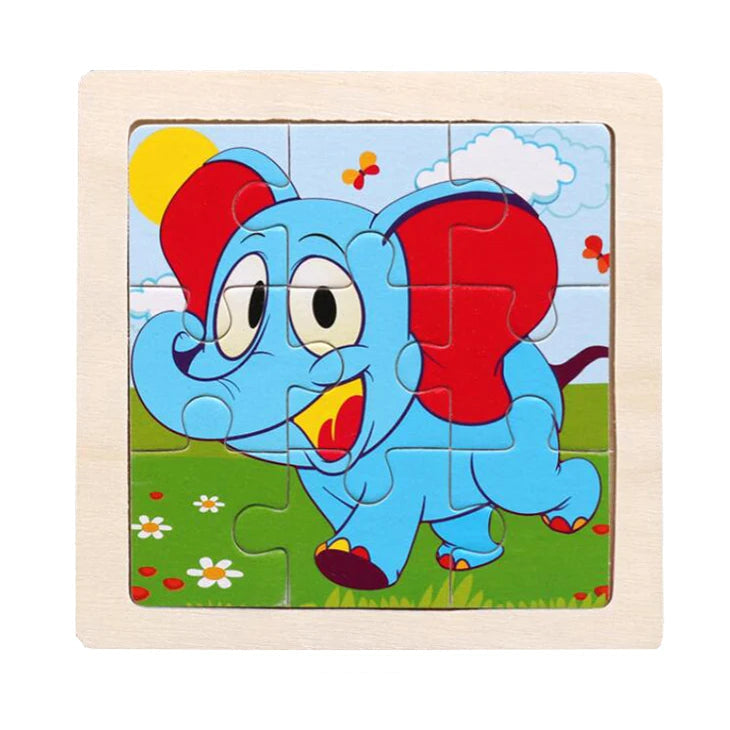 WoodLearner - Puzzle Éducatif en Bois | Motifs Animaux & Véhicules | Jeu Montessori Éducatif (3-6 ans)