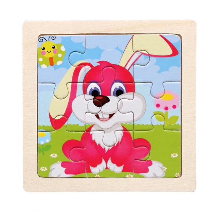 WoodLearner - Puzzle Éducatif en Bois | Motifs Animaux & Véhicules | Jeu Montessori Éducatif (3-6 ans)