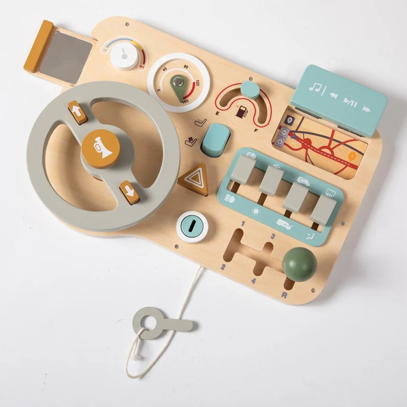 BusyBoard™ - Jouet Montessori 5-en-1 en Bois | Divers Designs et Activités