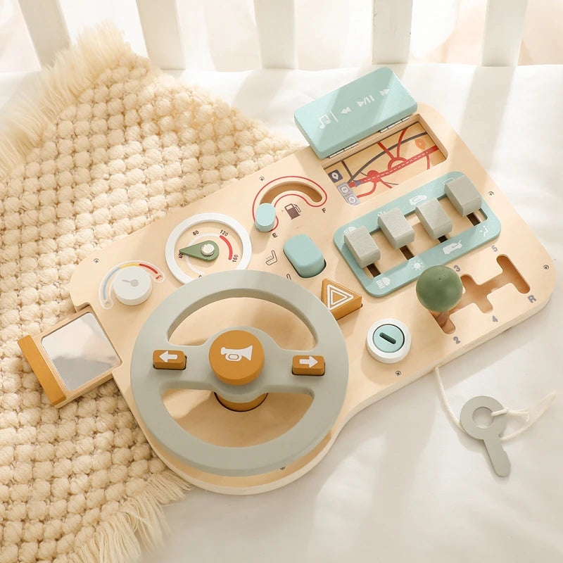 BusyBoard™ - Jouet Montessori 5-en-1 en Bois | Divers Designs et Activités