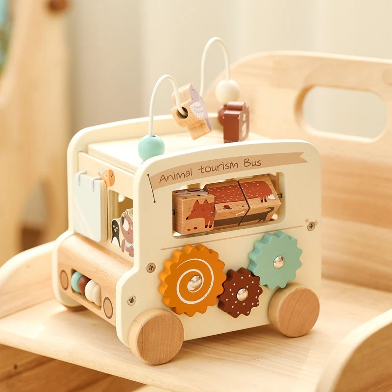 BusyBoard™ - Jouet Montessori 5-en-1 en Bois | Divers Designs et Activités