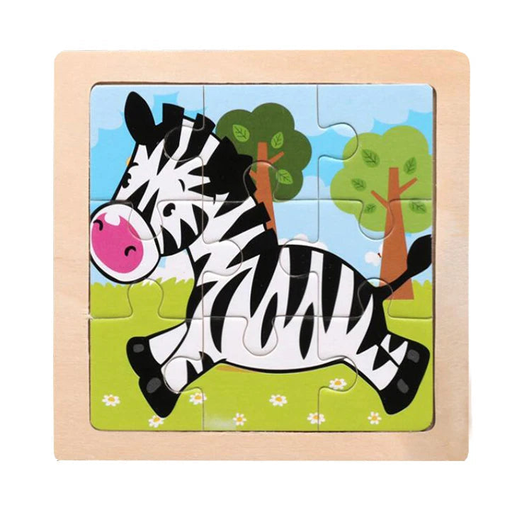 WoodLearner - Puzzle Éducatif en Bois | Motifs Animaux & Véhicules | Jeu Montessori Éducatif (3-6 ans)