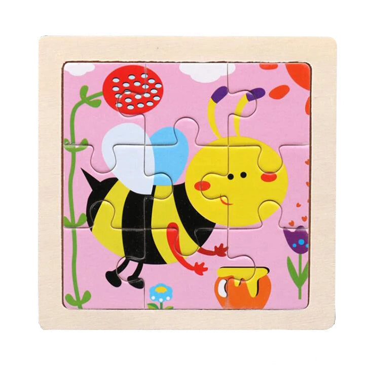 WoodLearner - Puzzle Éducatif en Bois | Motifs Animaux & Véhicules | Jeu Montessori Éducatif (3-6 ans)