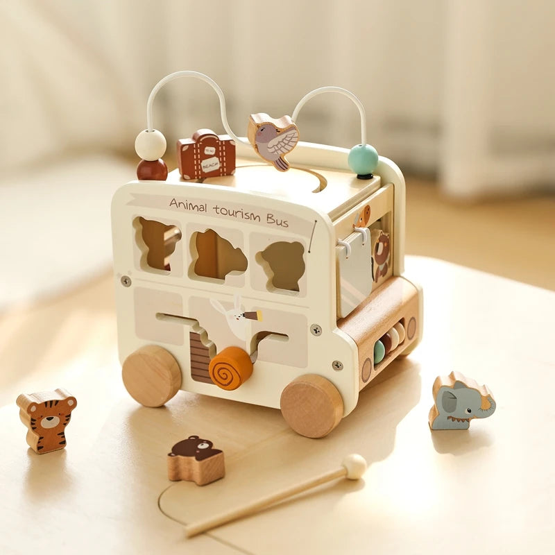 BusyBoard™ - Jouet Montessori 5-en-1 en Bois | Divers Designs et Activités