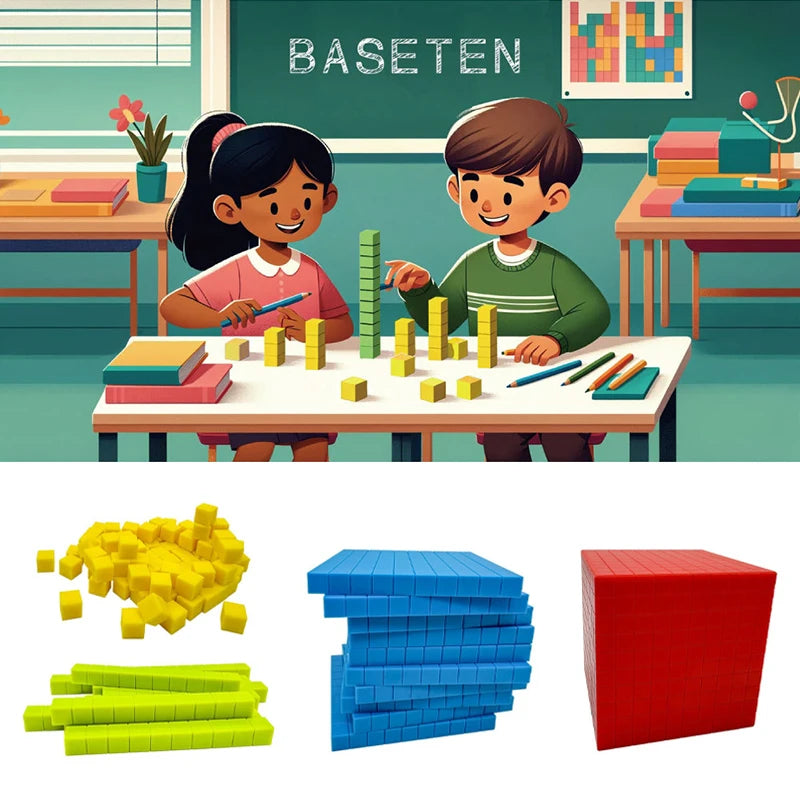 Blocs Base 10 pour l'Apprentissage du Calcul - 174 Pièces