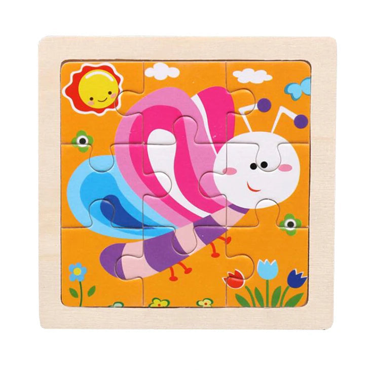 WoodLearner - Puzzle Éducatif en Bois | Motifs Animaux & Véhicules | Jeu Montessori Éducatif (3-6 ans)