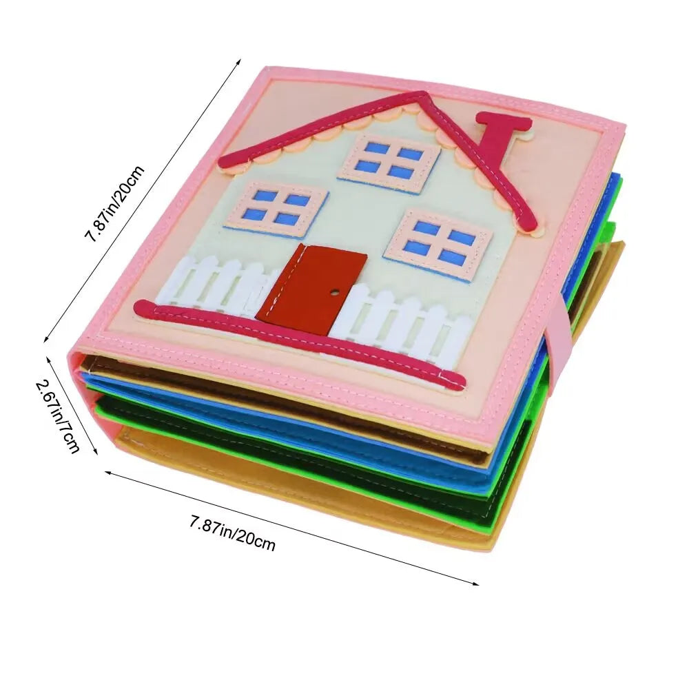 Livre Montessori Éducatif en Feutrine BizyKoady™ | Livre d'Activités Quiet Book Interactif pour Enfants 🌈📚