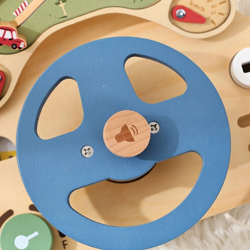 BusyBoard™ - Jouet Montessori 5-en-1 en Bois | Divers Designs et Activités