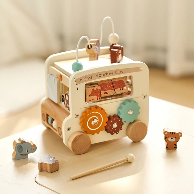 BusyBoard™ - Jouet Montessori 5-en-1 en Bois | Divers Designs et Activités