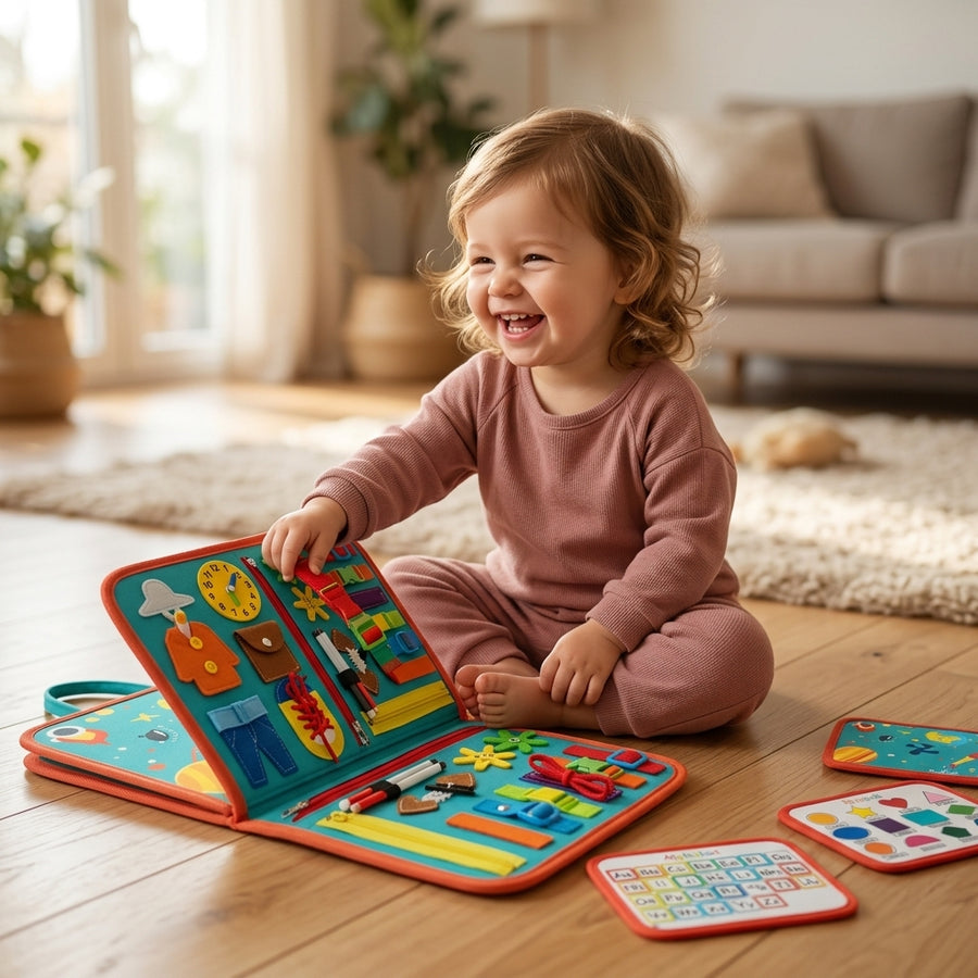 Busy Board Éducatif 7-en-1 Montessori Transportable