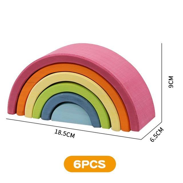 Arc-en-ciel Montessori en Bois Vivid Colors | Montezzori Cœur Bleu Ciel Montezzori