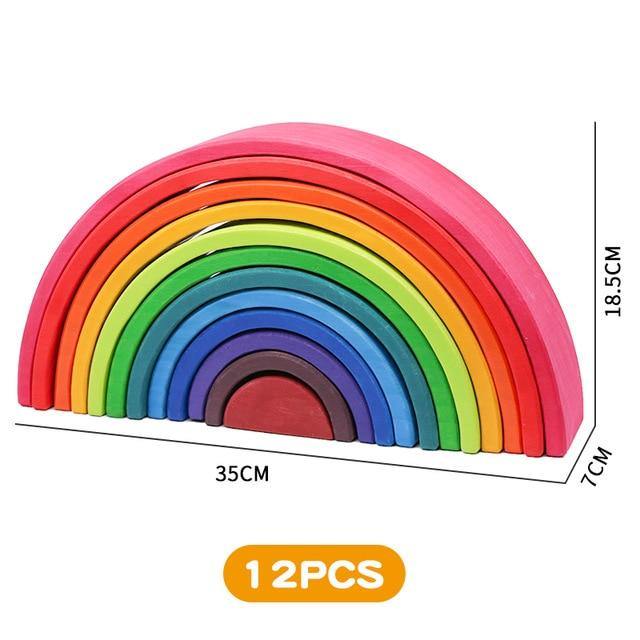 Arc-en-ciel Montessori en Bois Vivid Colors | Montezzori Cœur Rouge Montezzori