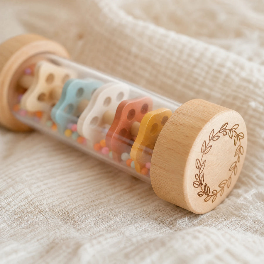 Bâton de Pluie Arc-en-Ciel - Jouet d'Éveil Musical Montessori - Détail matière