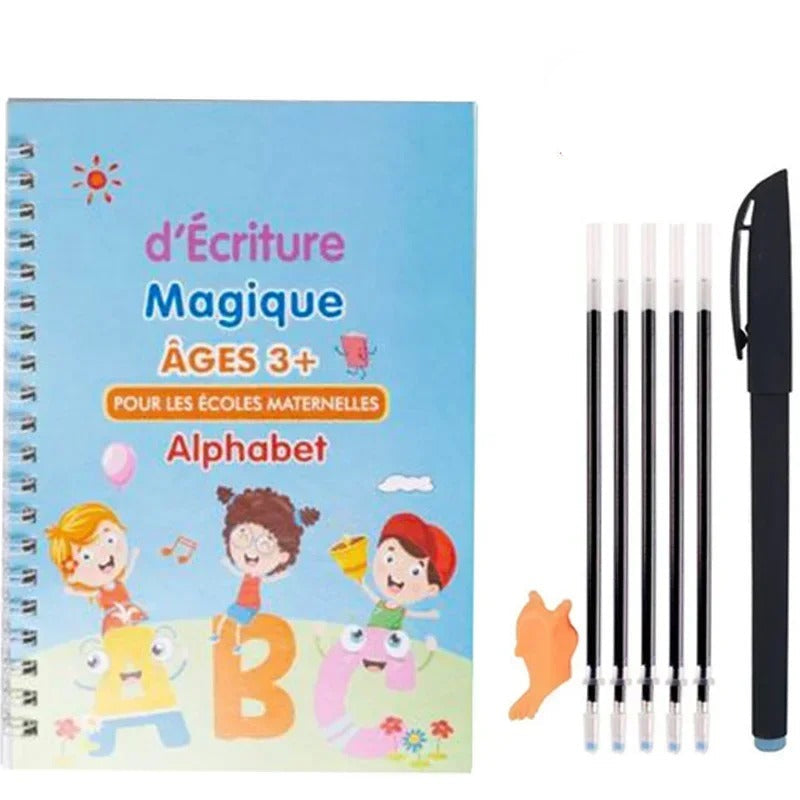 Cahier Magique Montessori pour Apprendre l'Alphabet, les Nombres et le Dessin