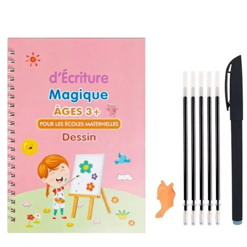 Cahier Magique Montessori pour Apprendre l'Alphabet, les Nombres et le Dessin