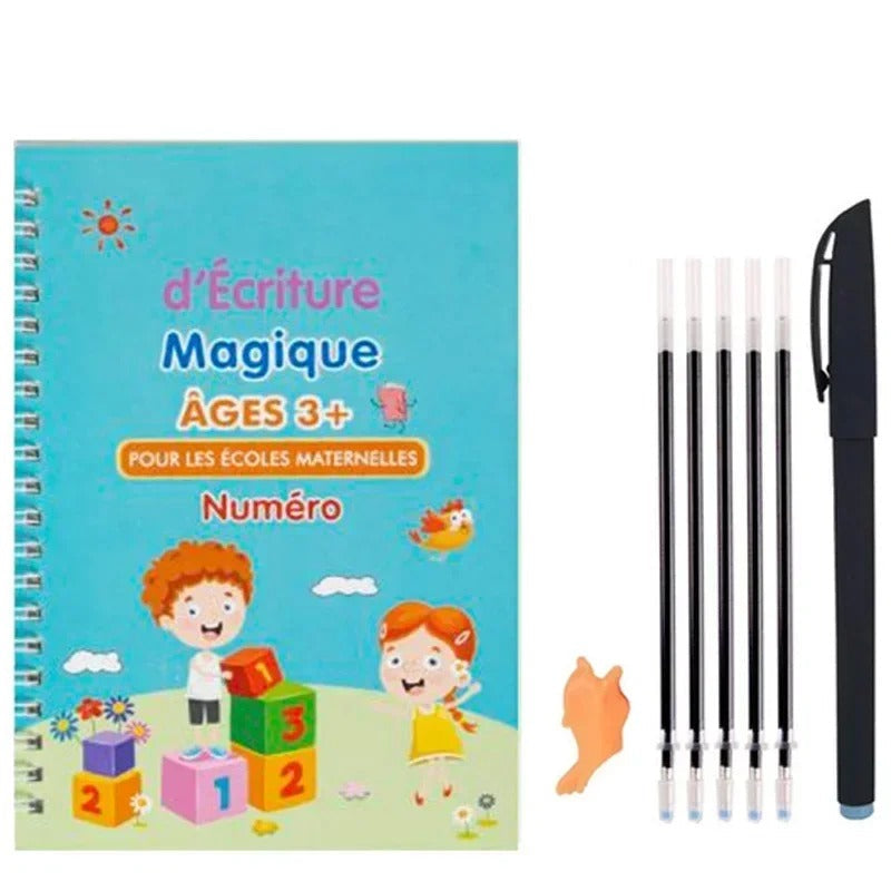 Cahier Magique Montessori pour Apprendre l'Alphabet, les Nombres et le Dessin