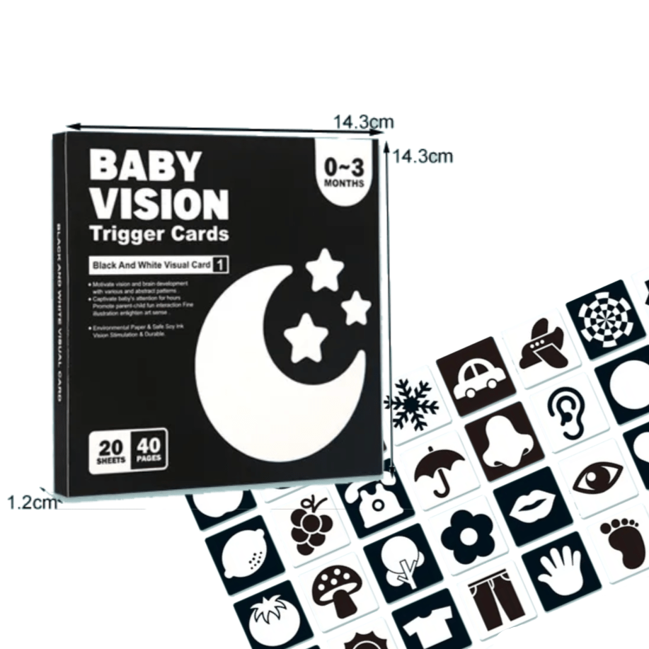 Cartes de stimulation visuelle pour bébé Montessori | Montezzori Montezzori