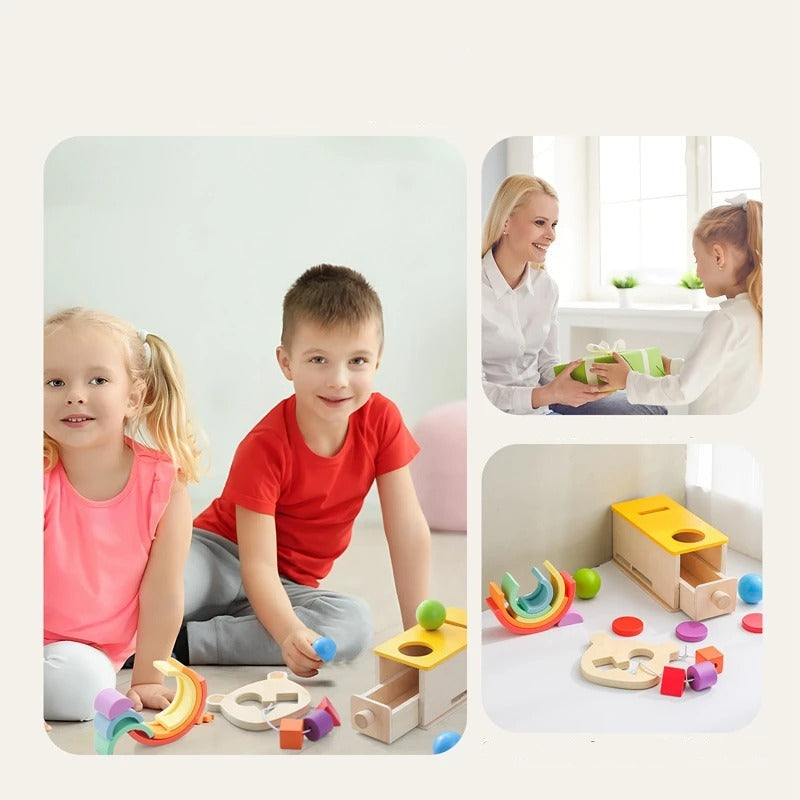 Les 5 Coffrets Montessori Bébé 0-18 Mois – Cadeau de Naissance ou Anniversaire