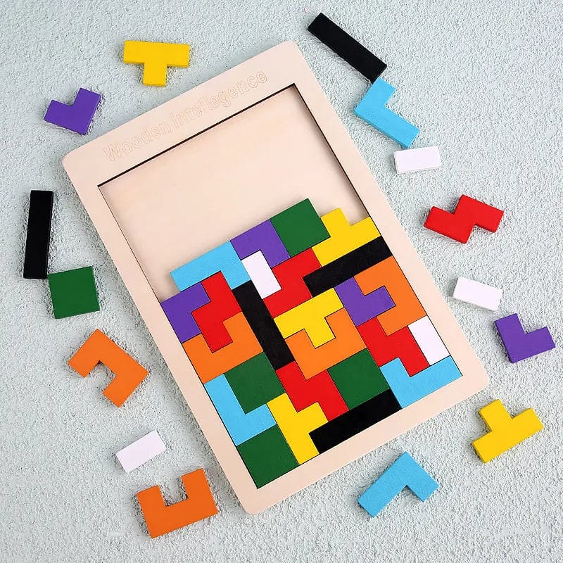Colorful 3D Puzzle - Jouet éducatif en bois Tangram Montessori | Montessori A Montessori