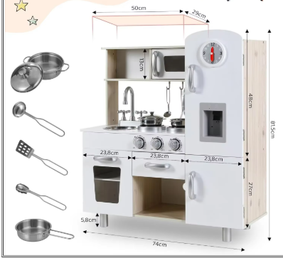 Cuisine de jeu Montessori en bois pour enfants