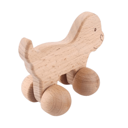Hochet en Bois Montessori Chien Joyeux | Montessori Montessori