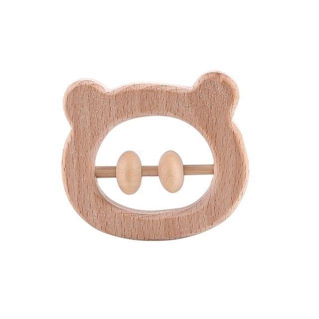 Hochet en Bois Ours Montessori - Collection ÉducoNature | Montezzori Montezzori