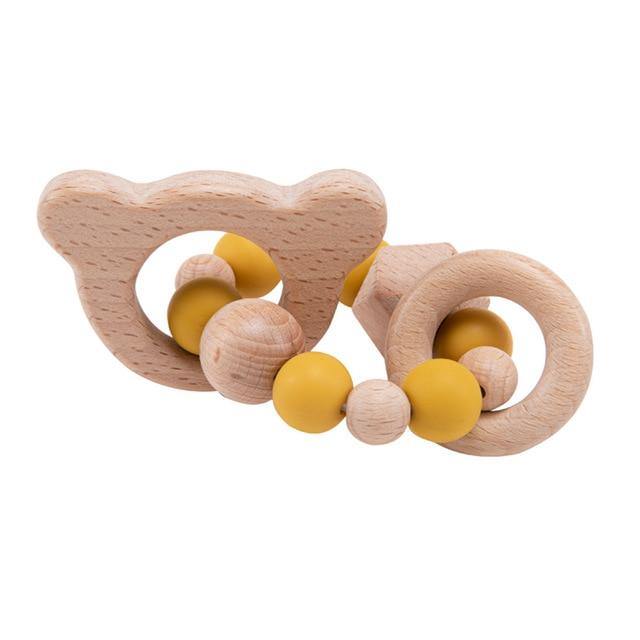 Hochet en Bois Ourson Montessori Écologique | Montessori Montessori