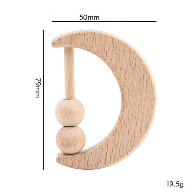 Hochet Lune Montessori - Bois Naturel | Montessori Montessori