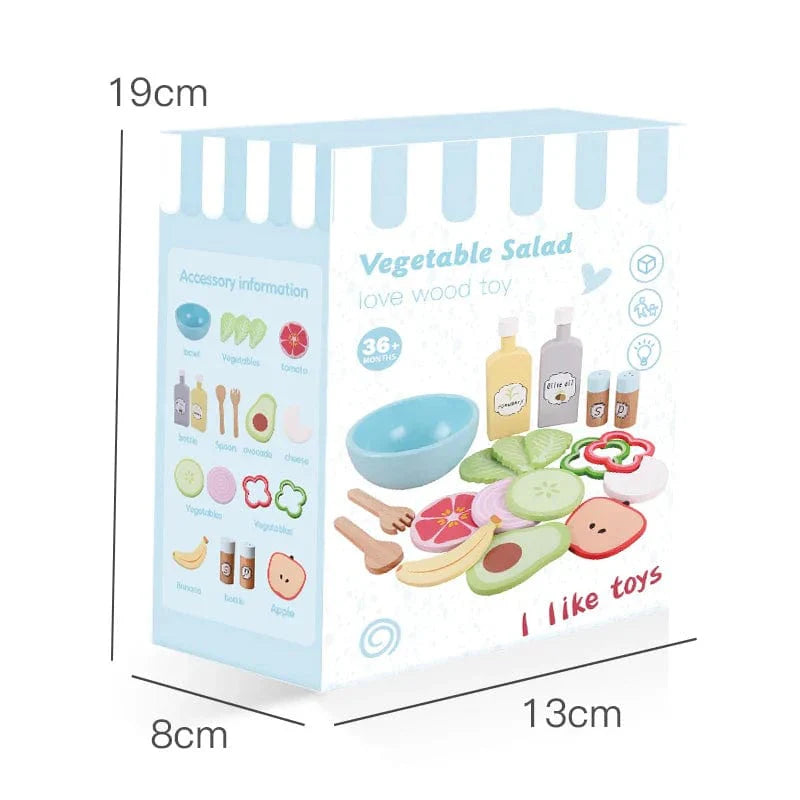 Jeu de cuisine en bois Montessori - Salade de fruits et crudités | Montessori Montessori