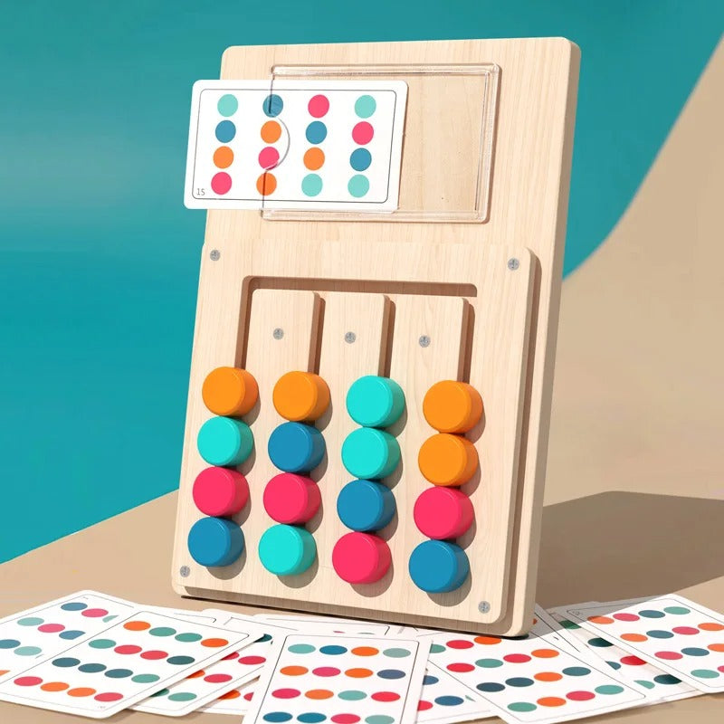 Jeu de Logique en Bois avec 24 Défis Progressifs et Cartes
