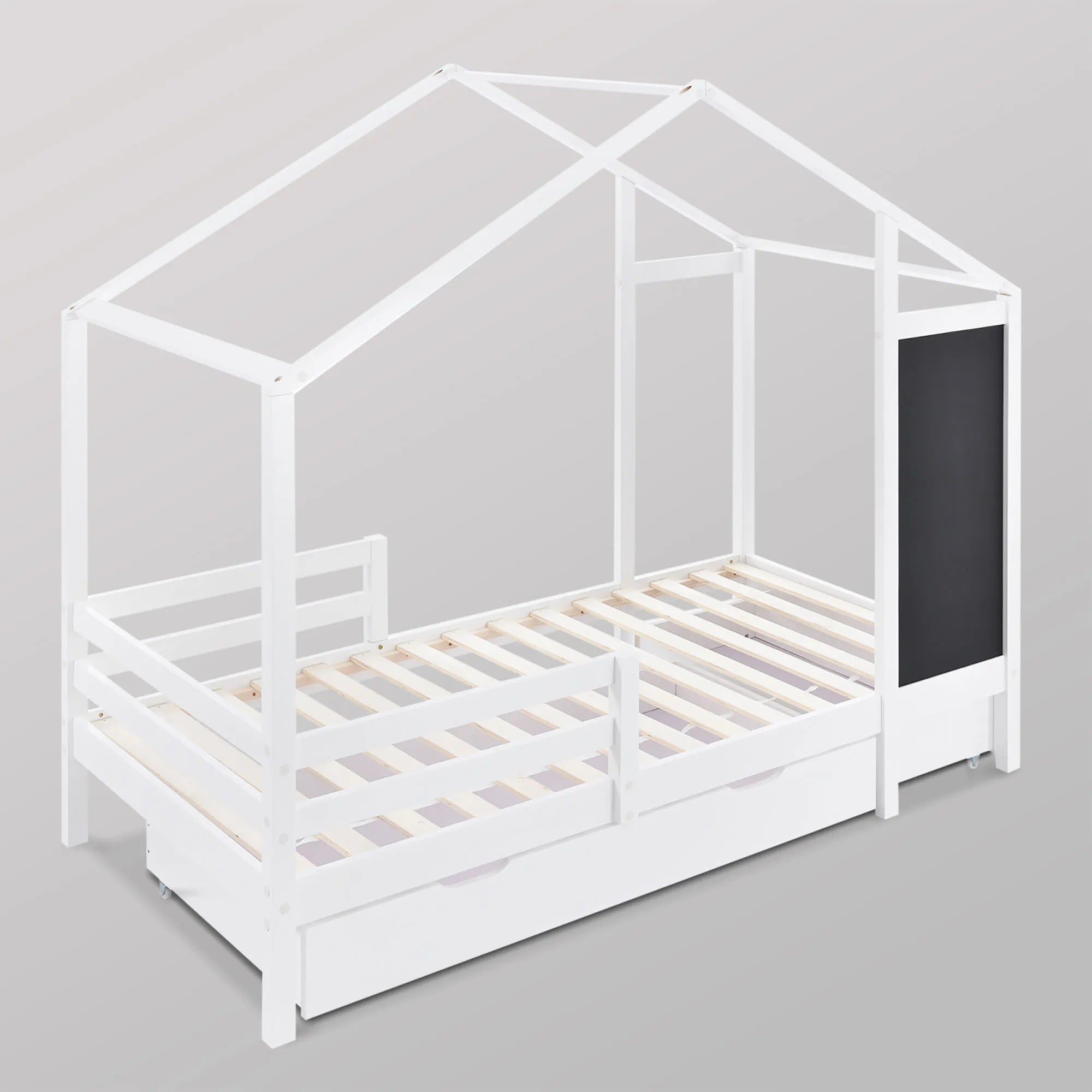 Lucky Furniture Lit En Bois Pour Enfants, Lit à Plancher Bas De Style Montessori, Cadre De Lit En Forme De Maison Acky7023 Lucky Furniture Lit En Bois Pour Enfants, Lit à Plancher Bas De Style Montessori, Cadre De Lit En Forme De Maison Acky7023