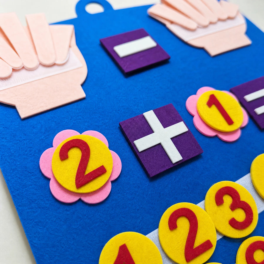 🧠 Planche Mathématique Montessori en Feutre – Apprentissage Ludique des Chiffres et Calculs pour Enfants - Détail matière