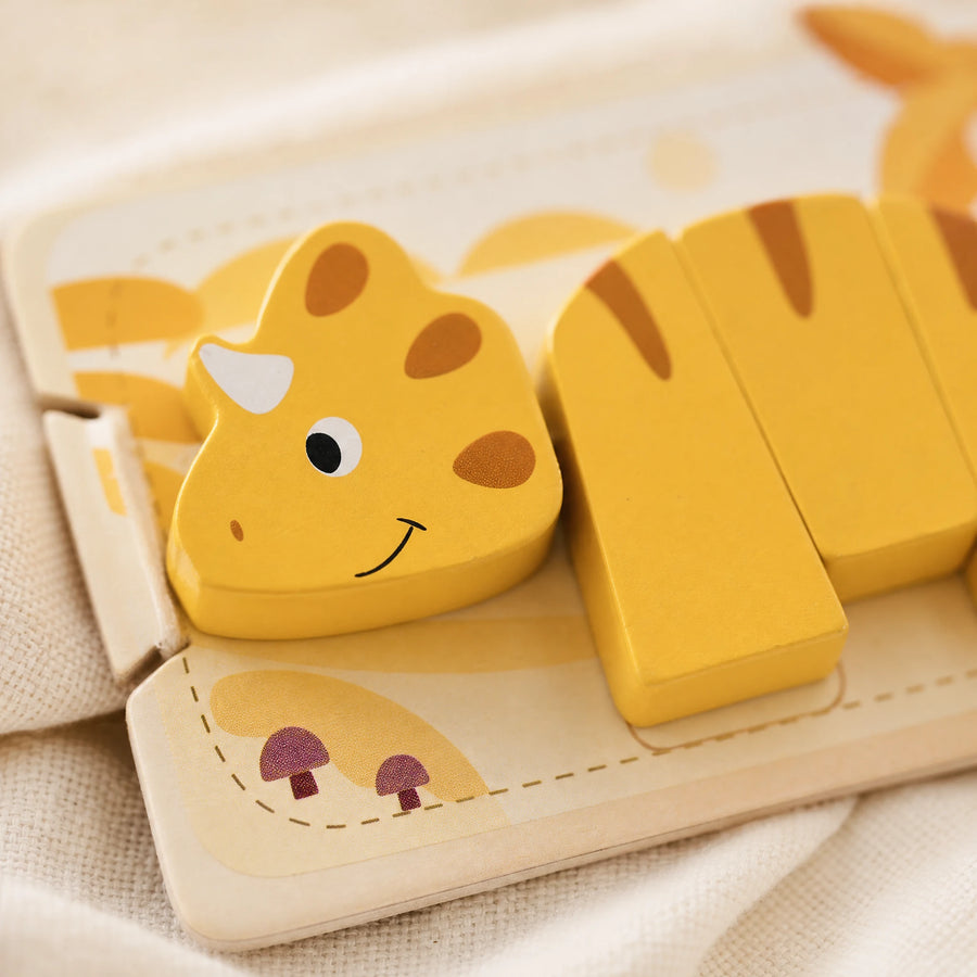 Puzzle d'enfilage de dinosaures Montessori : le jeu éducatif parfait ! - Détail matière